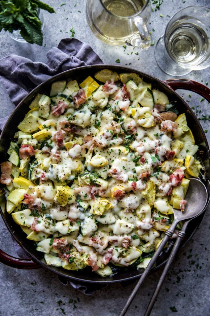 Cheesy Bacon Summer Squash