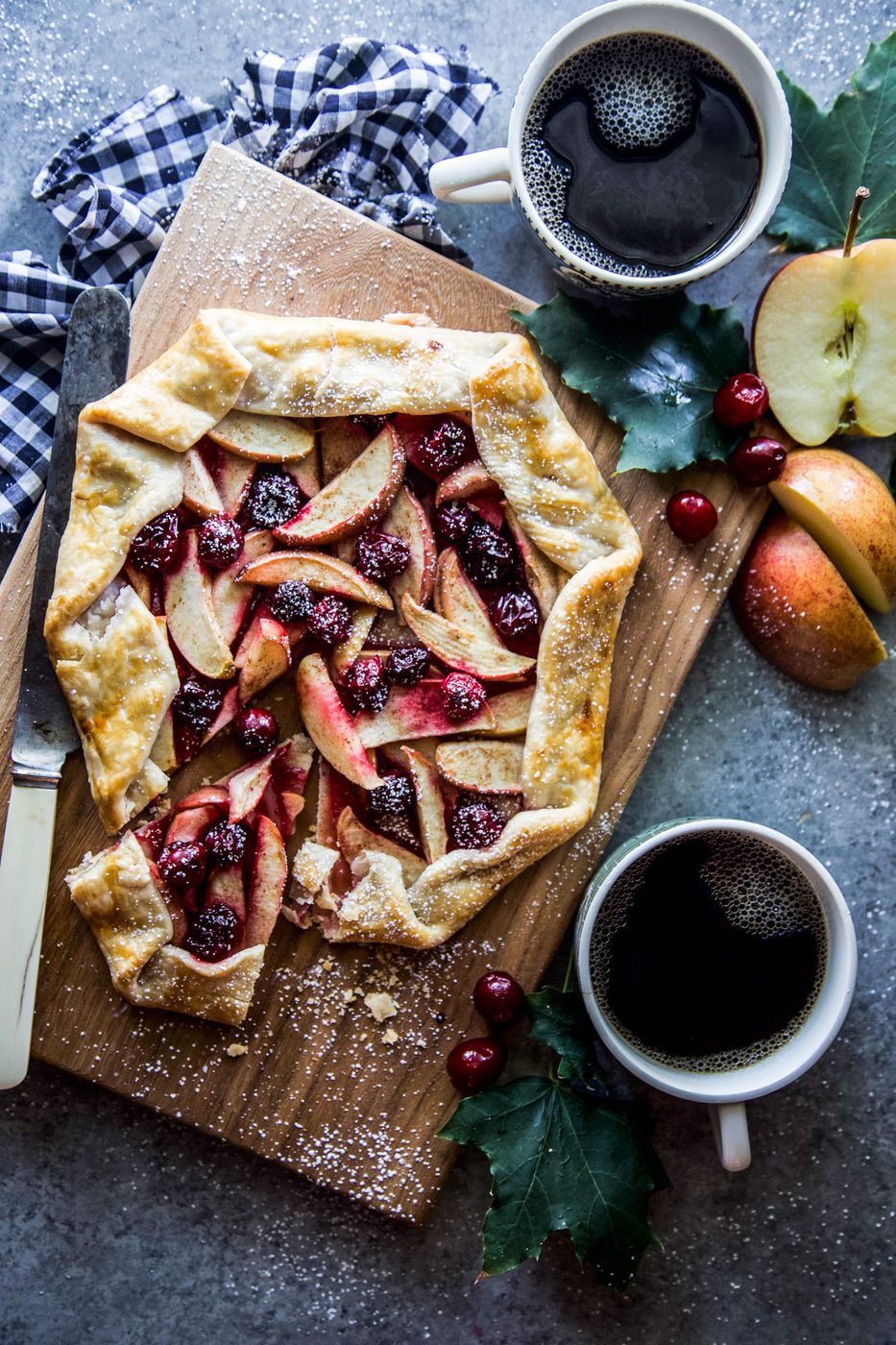 Apple, Cardamom, and Cranberry Galette