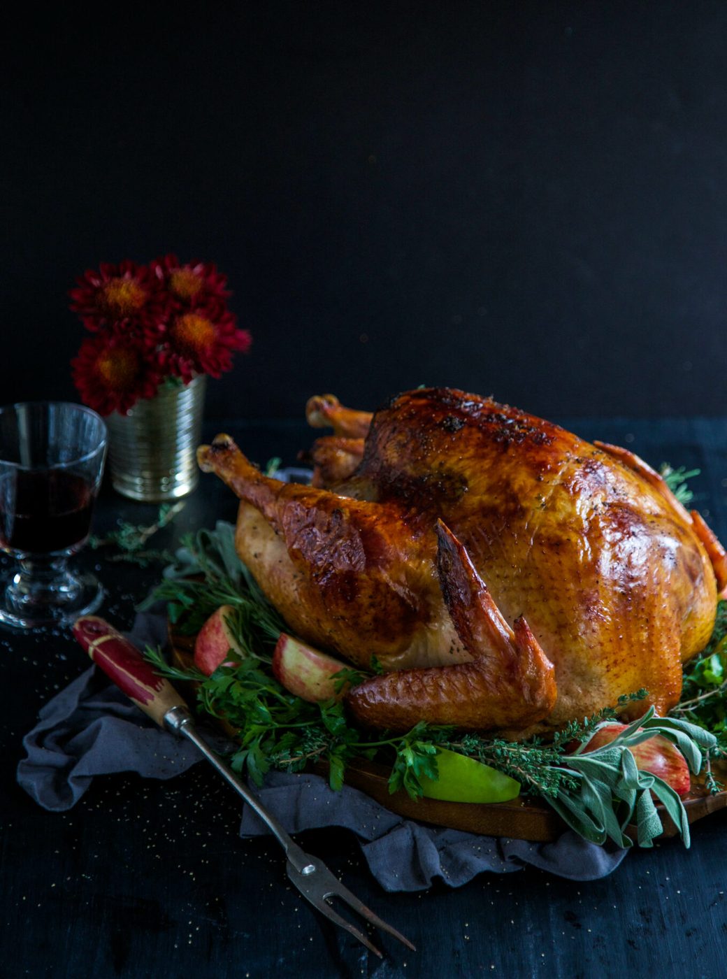 Apple Cider-Glazed Roasted Turkey, finished with Herbed Butter