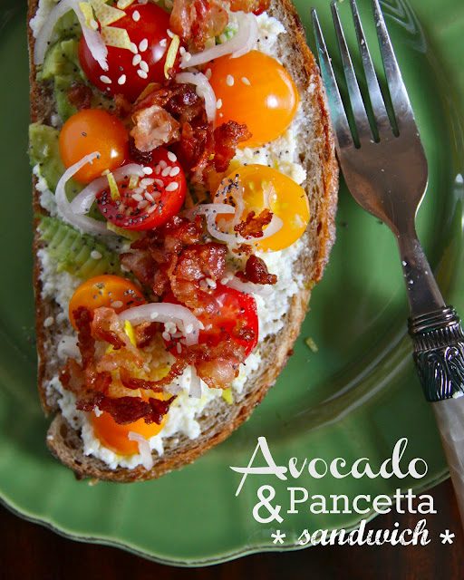 Avocado and pancetta sandwich