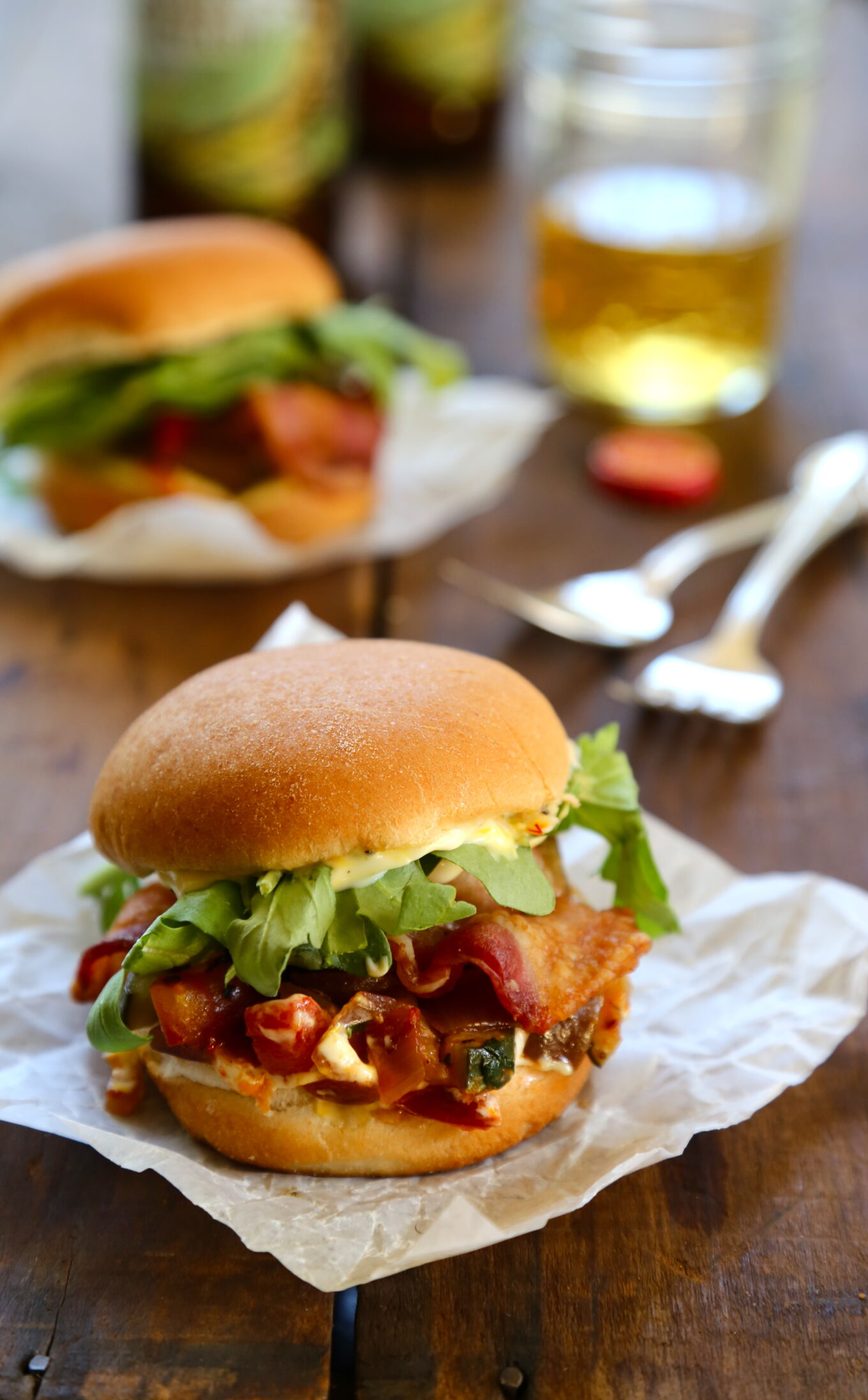 bacon ratatouille sliders with lemon saffron aioli www.climbinggriermountain.com