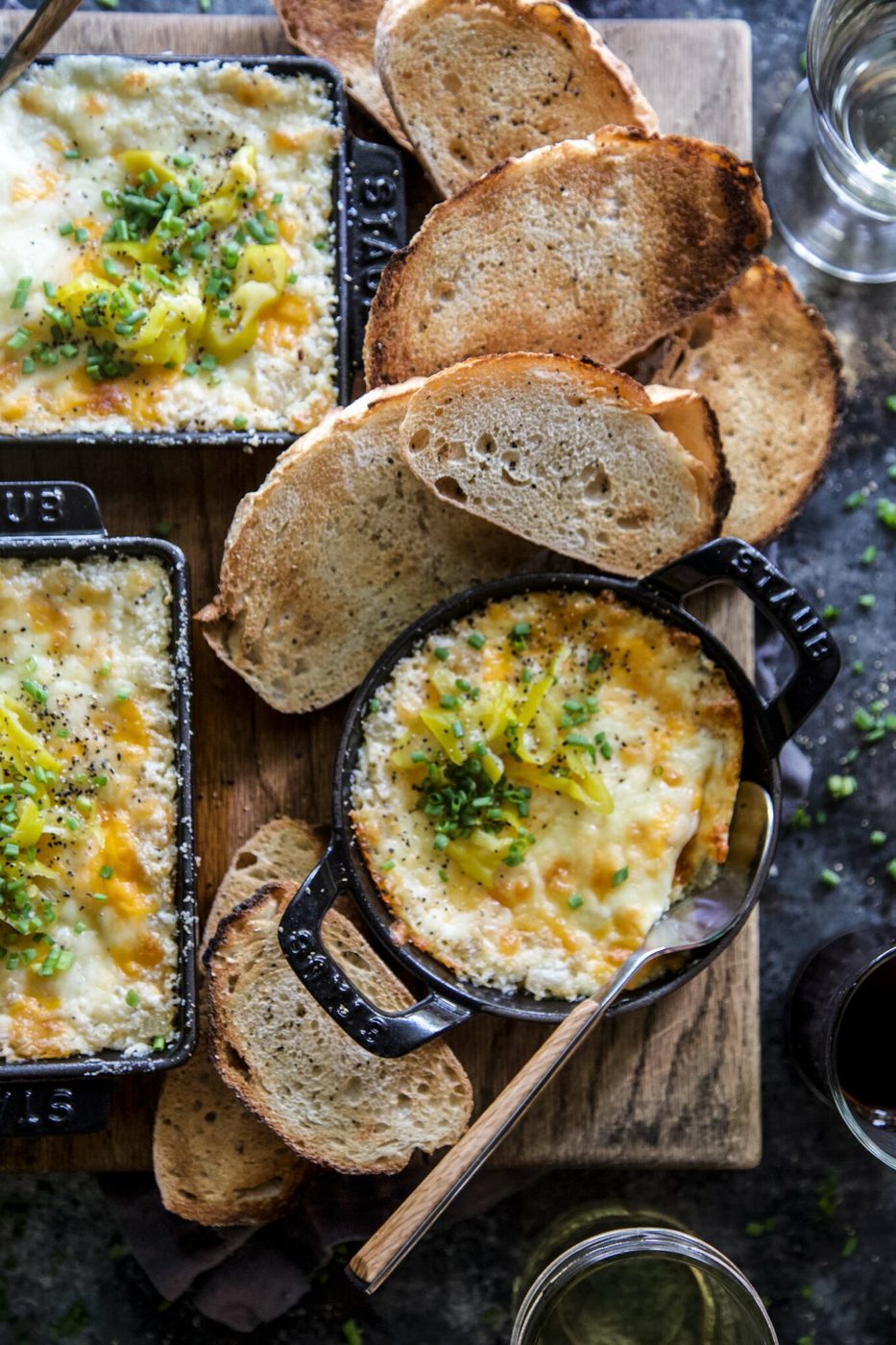 Three Cheese Onion Dip, baked