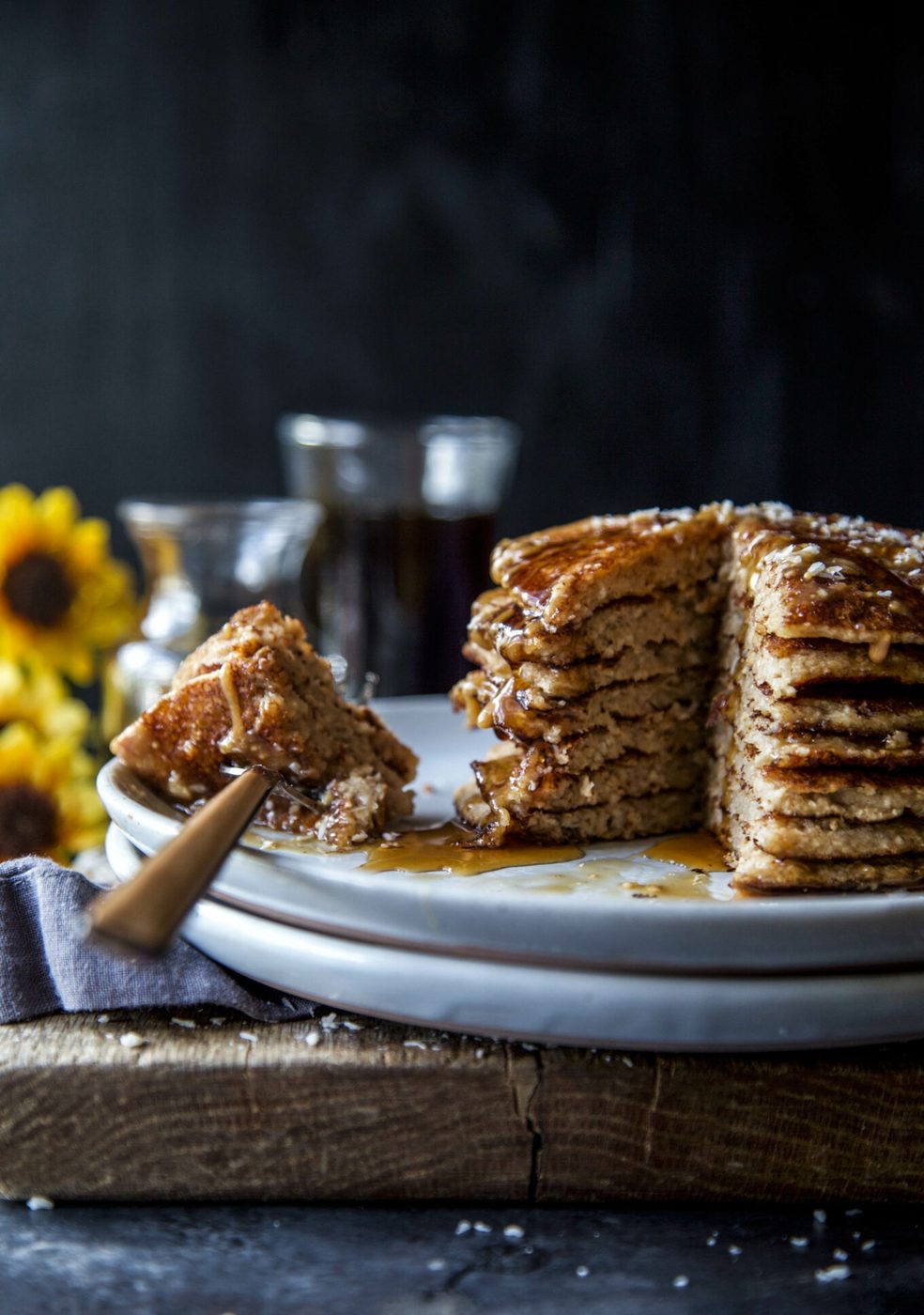 Banana Coconut Blender Pancakes