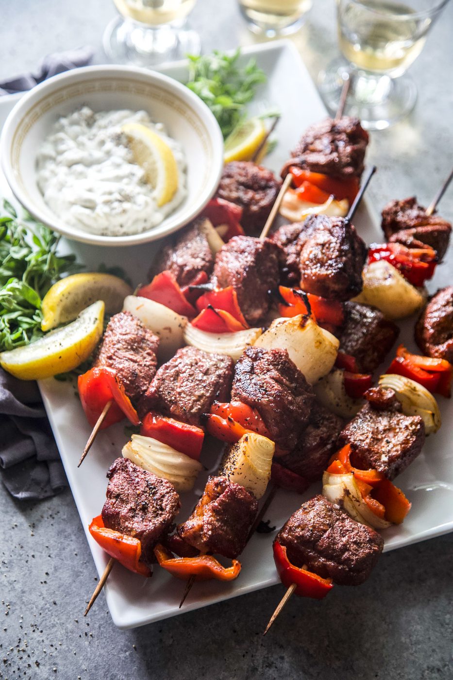 beef shawarma skewers