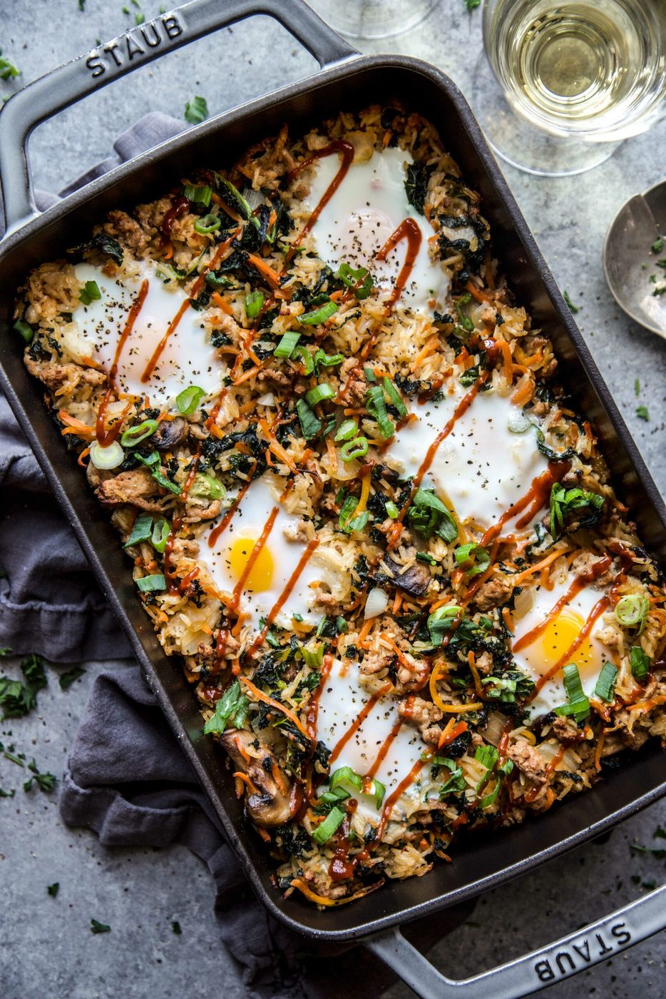 Ground Pork on bibimbap Casserole