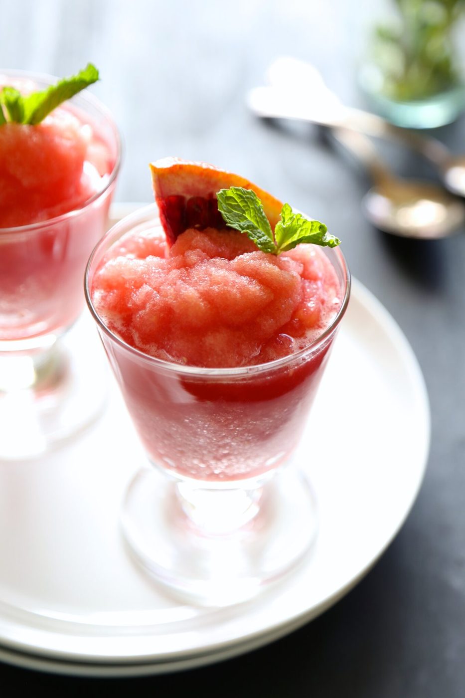 Blood orange peach slushie screwdriver