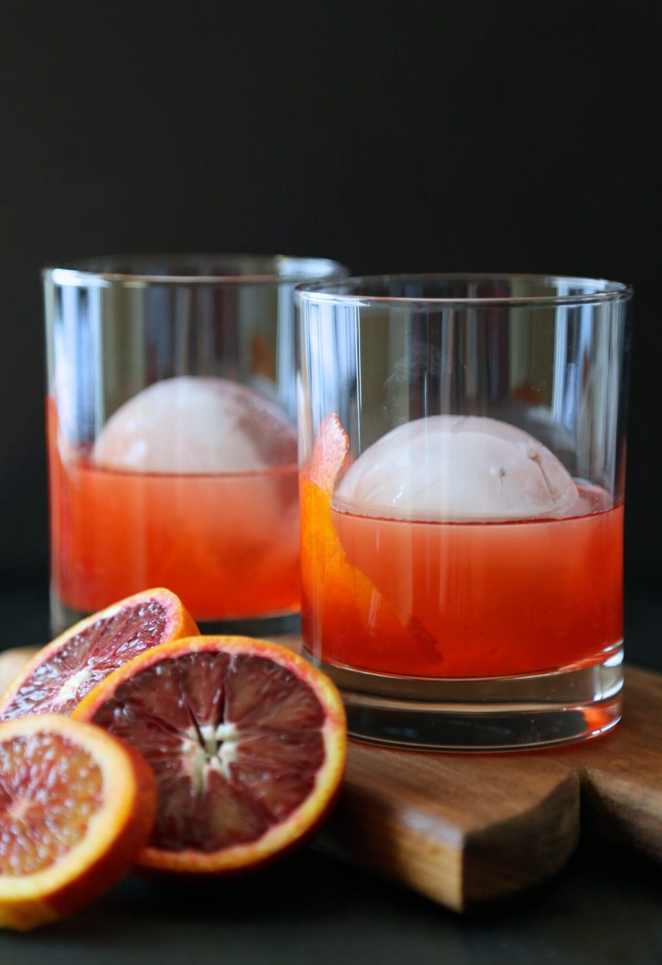 Blood orange whiskey negroni