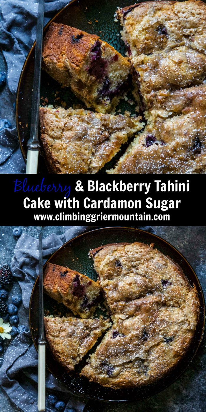 Blueberry And Blackberry Tahini Cake