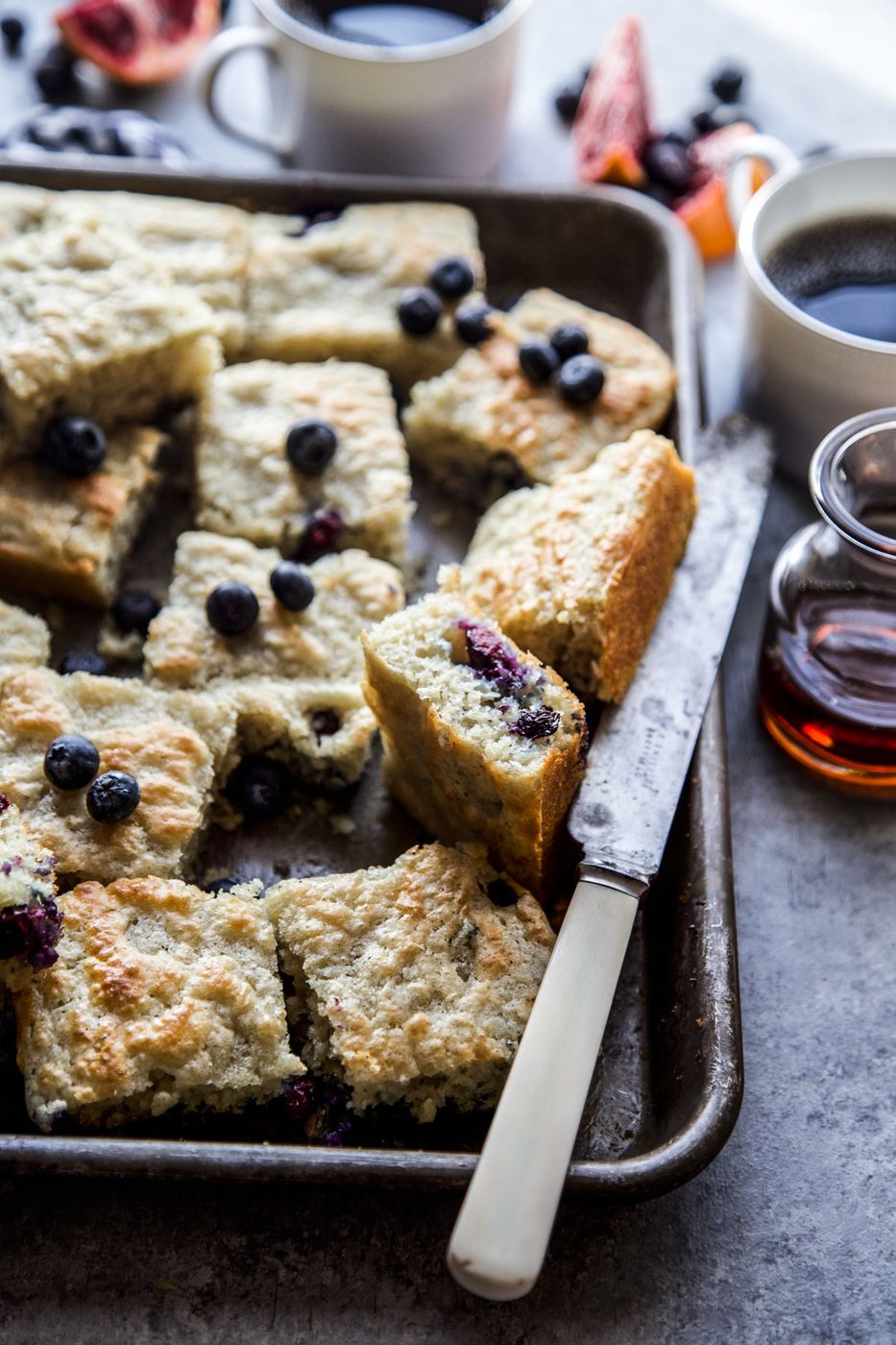 Blueberry & Blood Orange Sheet Pan Pancakes