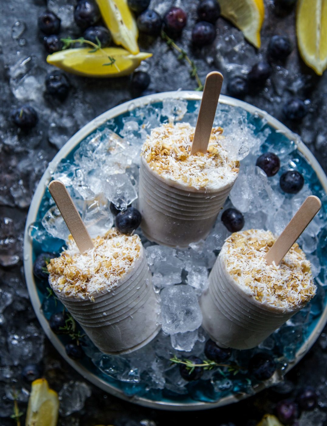 Blueberry Lemon Thyme Crisp Pops