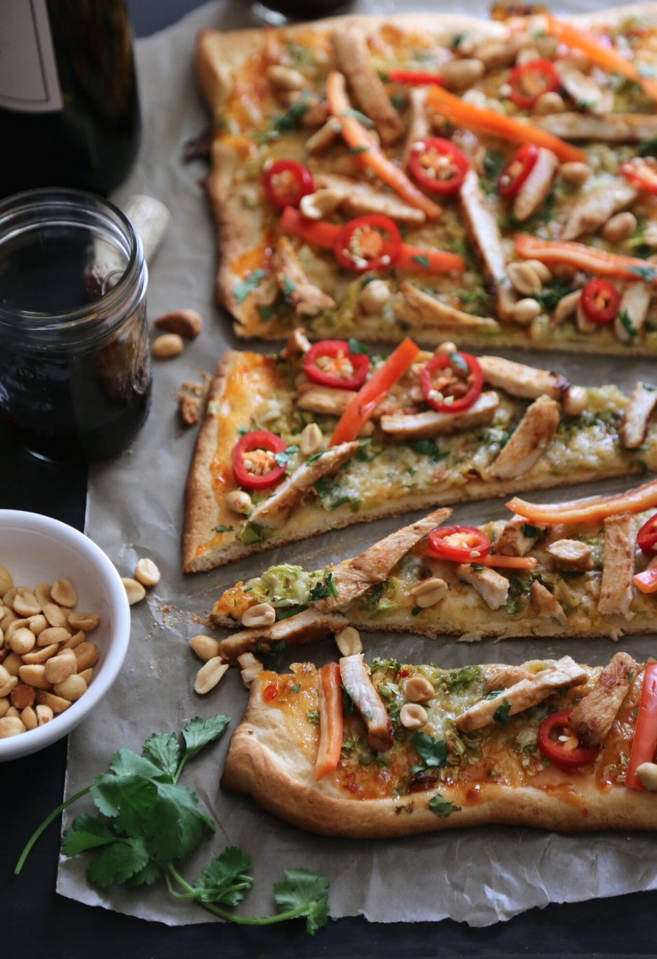 Brussels sprout thai pizza