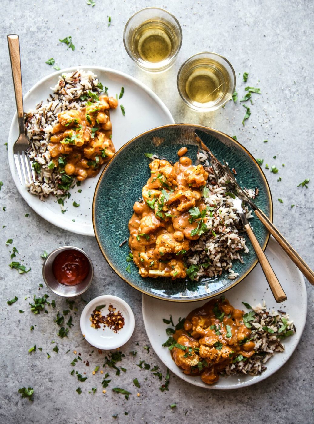 Butter Cauliflower, finished with Wild Rice