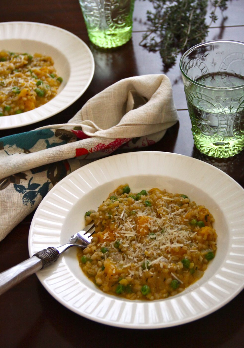 Parmesan and peas on foodie fridays: butternut squash risotto