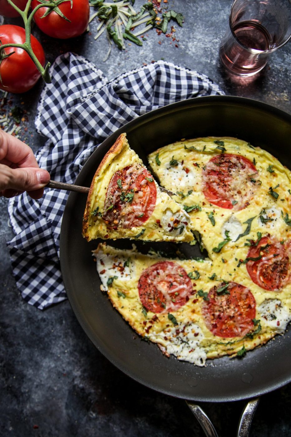 Caprese Frittata Pizza