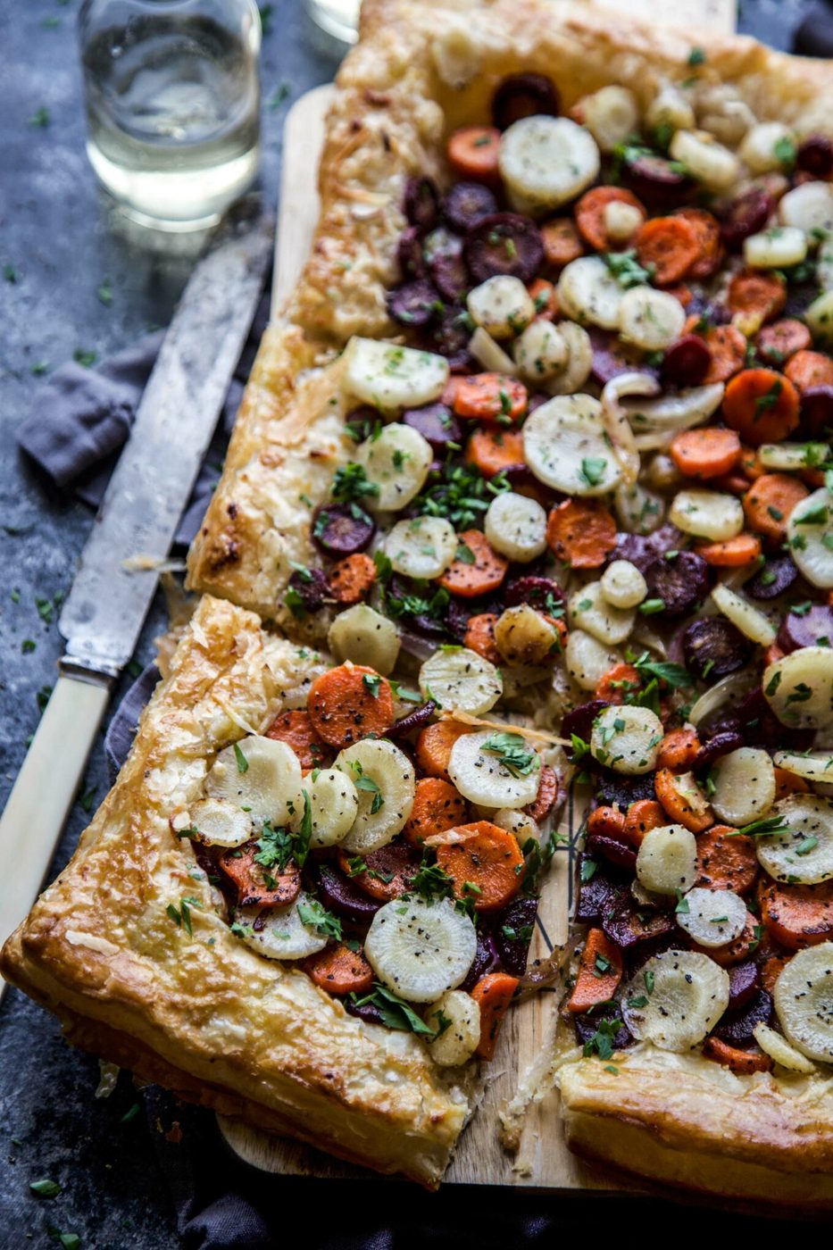 Fresh Dill on caramelized Carrot Tart
