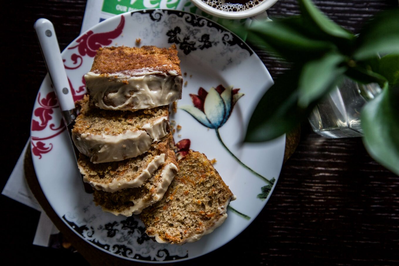 Carrot Cake Bread, finished with Tahini Coconut Buttercream