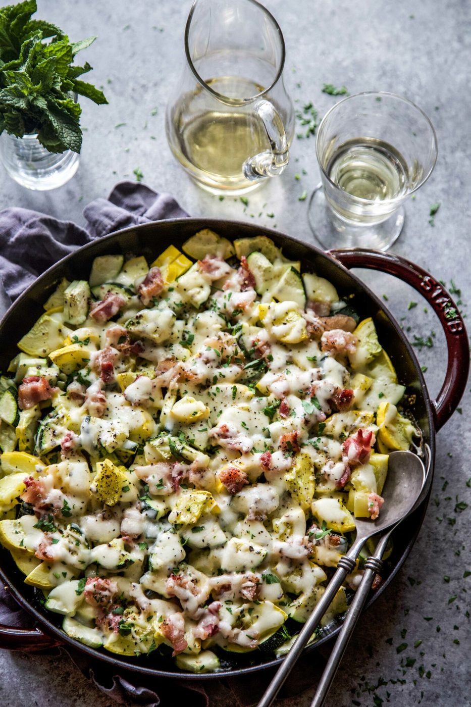 Cheesy Bacon Summer Squash