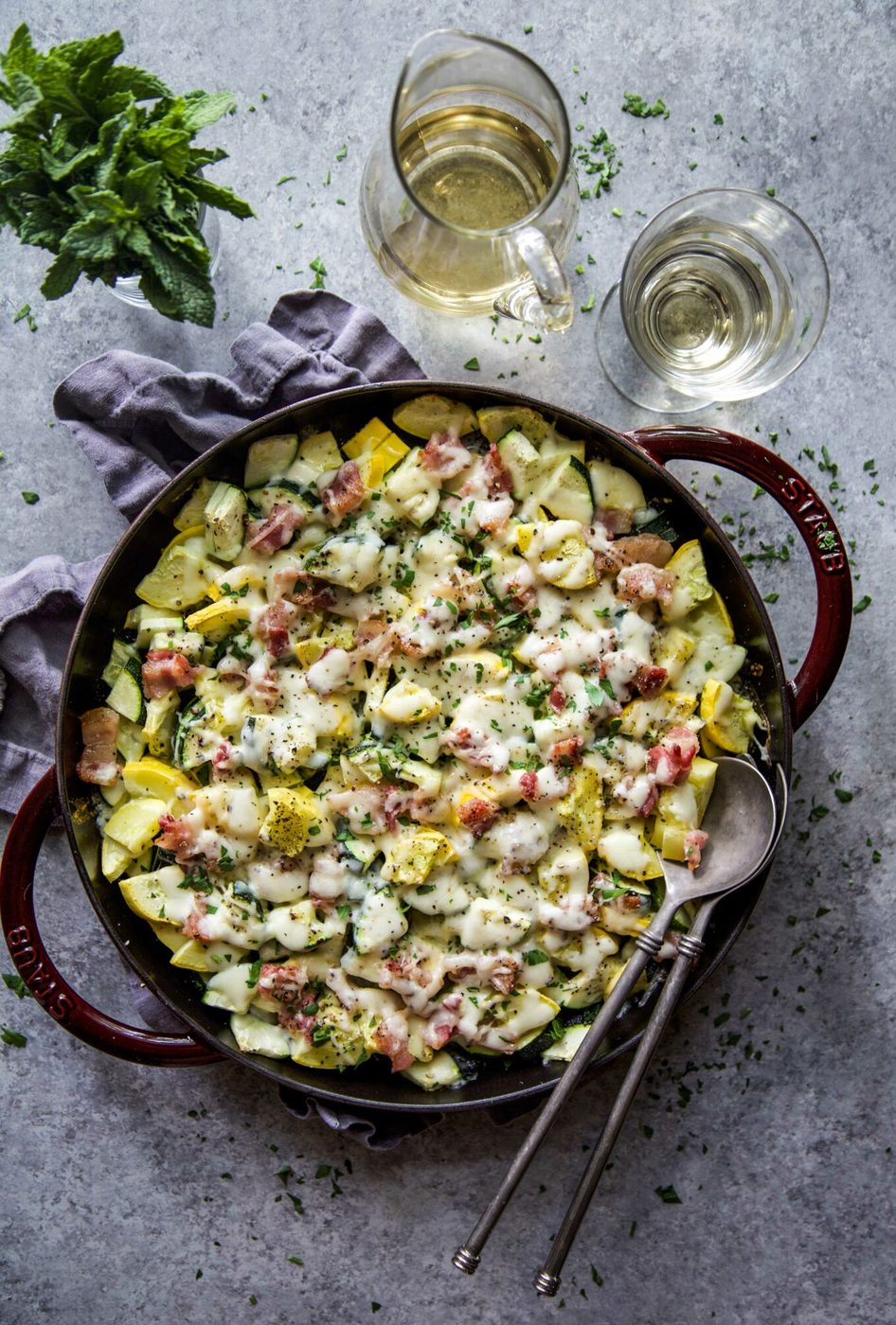 Cheesy Bacon Summer Squash