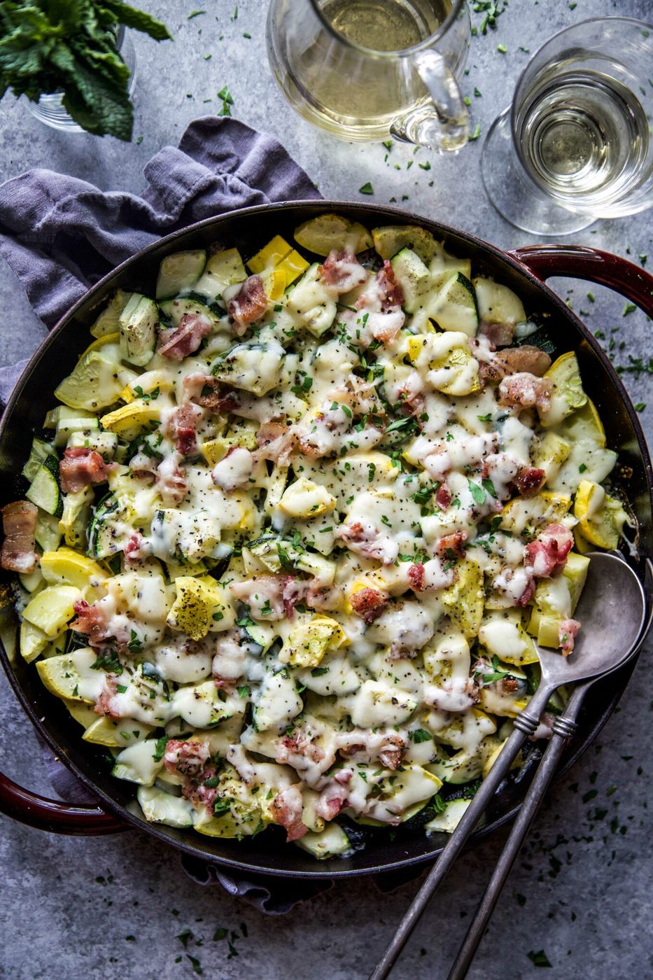 Cheesy Bacon Summer Squash