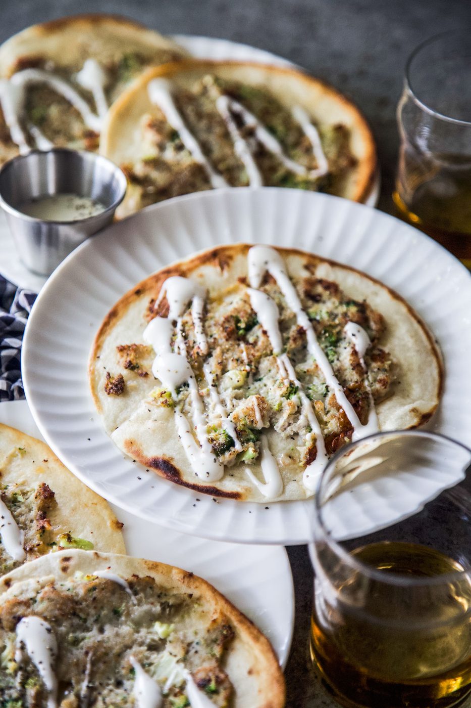 Chicken & Broccoli Ranch Smashed Tacos