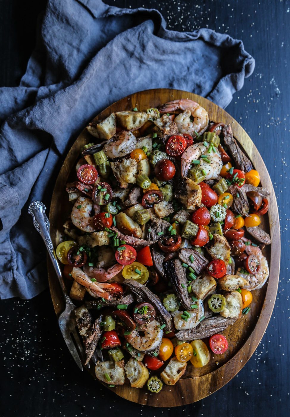 Chipotle Steak and Shrimp Panzanella Salad