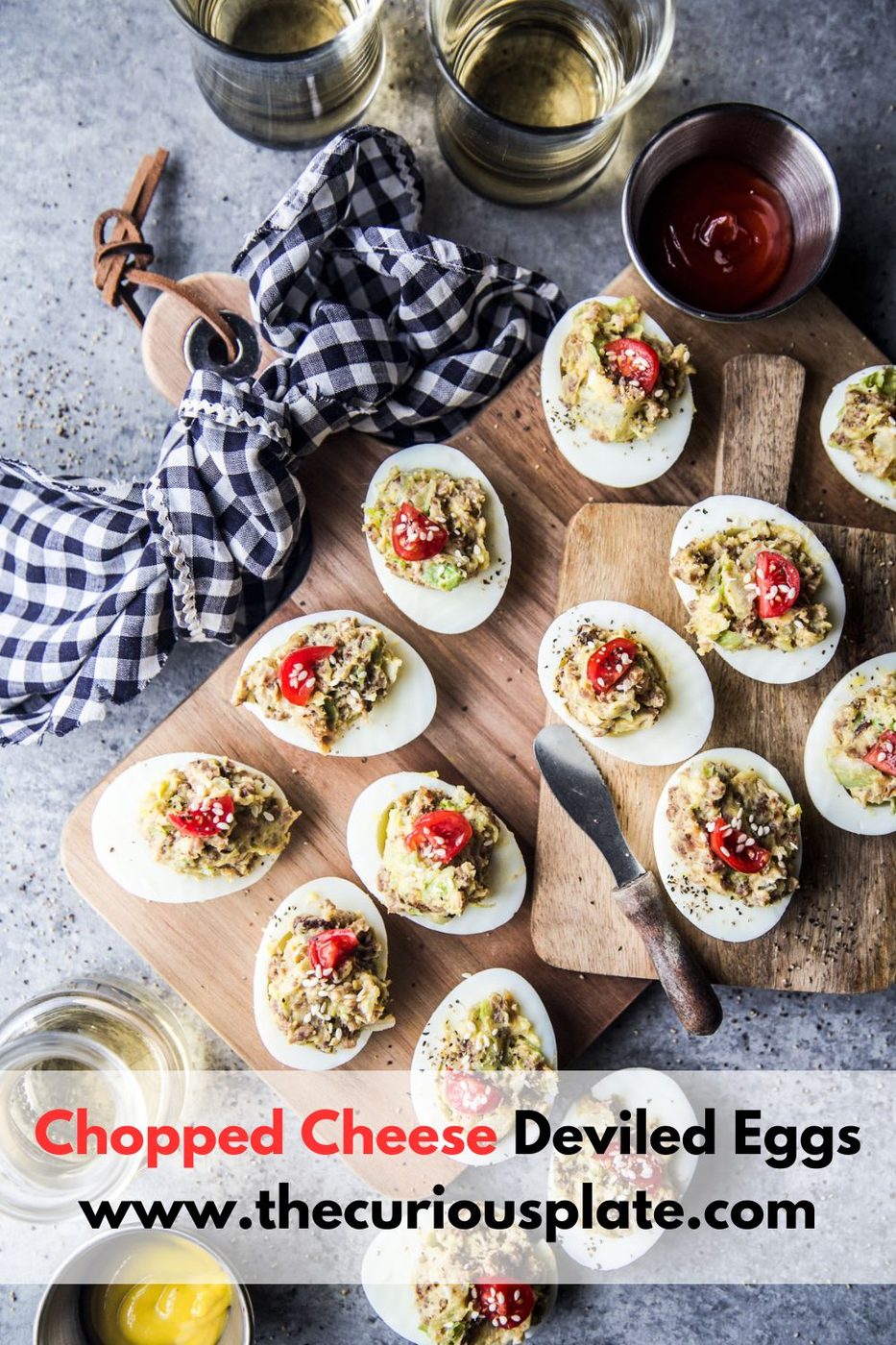 Chopped Cheese Deviled Eggs