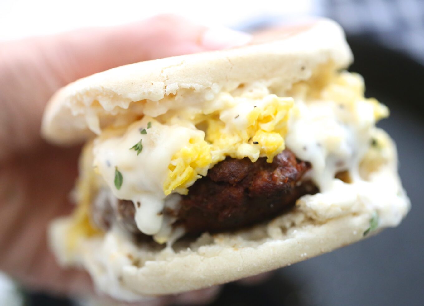 Chorizo Sausage Egg Breakfast Sandwiches with Gravy