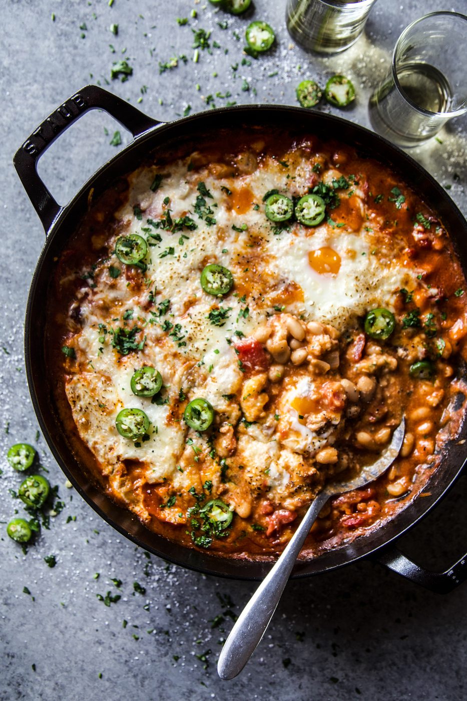 chorizo & white bean enchilada skillet