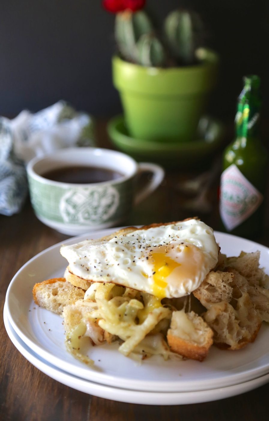 Ciabatta fennel hash, finished with sunny-side up egg