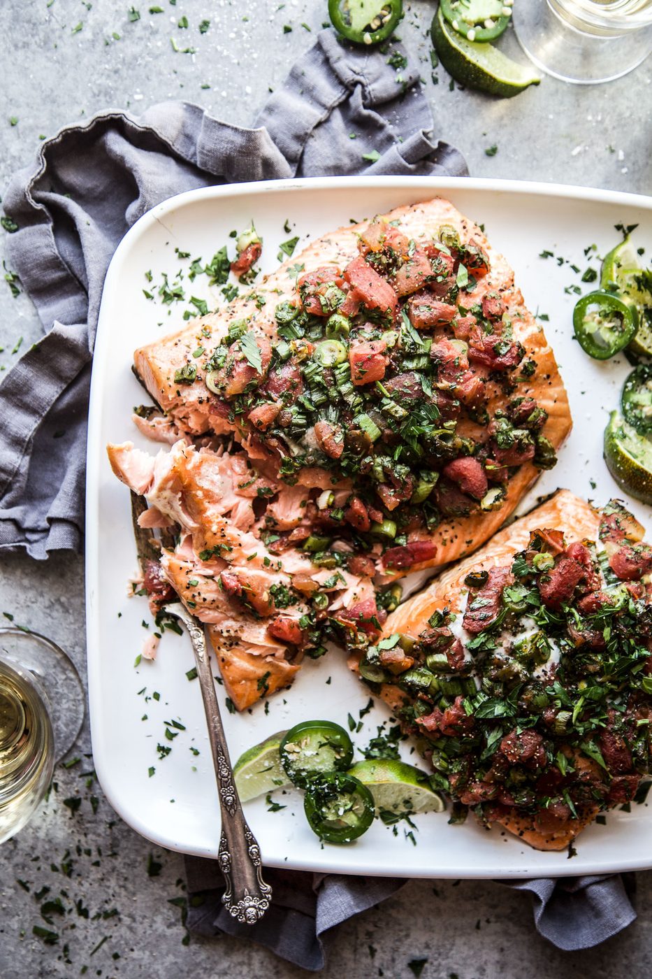 Cilantro Tomato Smoked Salmon