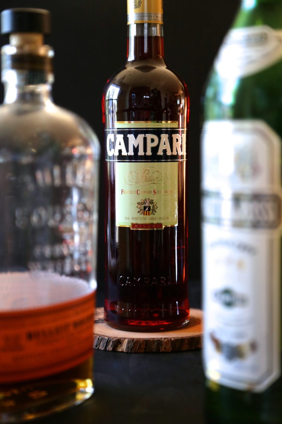 cranberry bourbon negroni with sugared rim