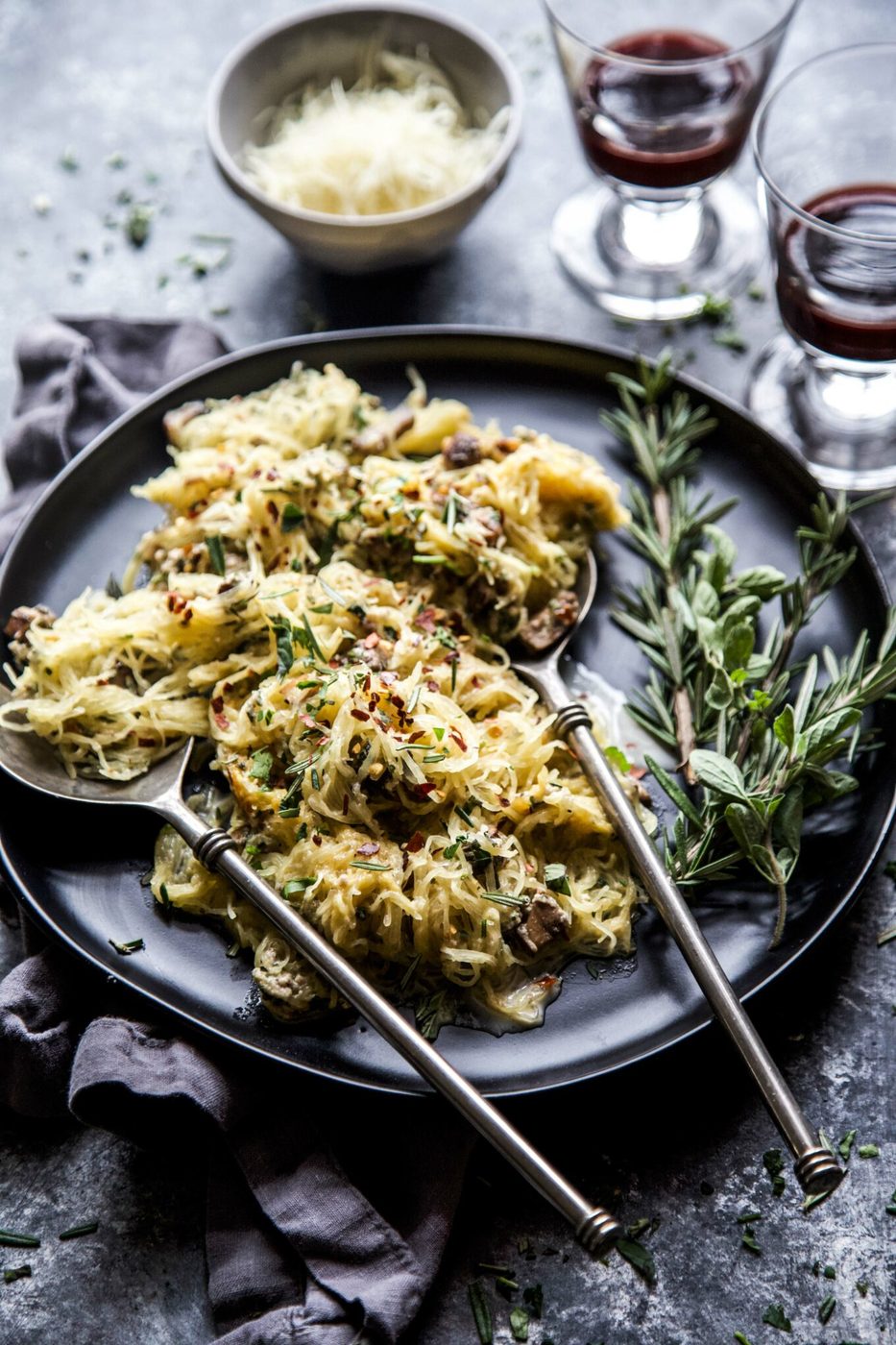 Creamed Spaghetti Squash, finished with Fresh Herbs