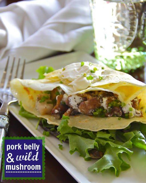 Crepe week: pork belly & wild mushroom crepes & {a GIVEAWAY!}