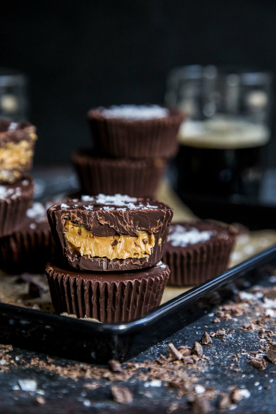 Dark Chocolate Peanut Butter Guinness Cups