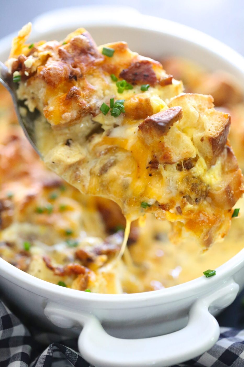 Breakfast sandwich pudding, simple