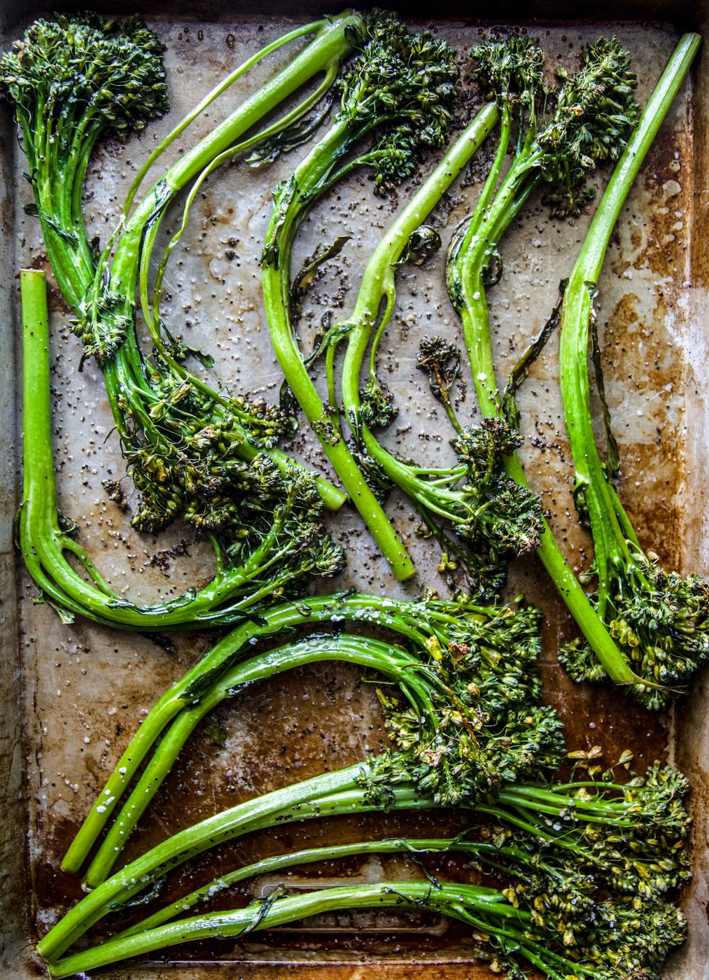 roasted broccolini on sheet pan