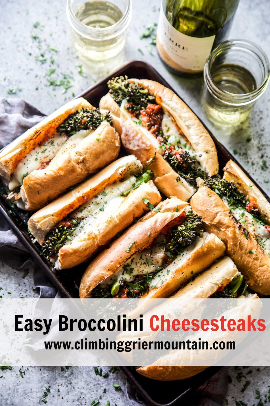Simple Broccolini Cheesesteaks www.climbinggriermountain.com