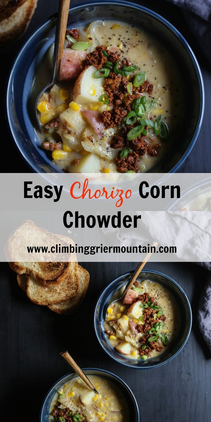 Simple Chorizo Corn Chowder