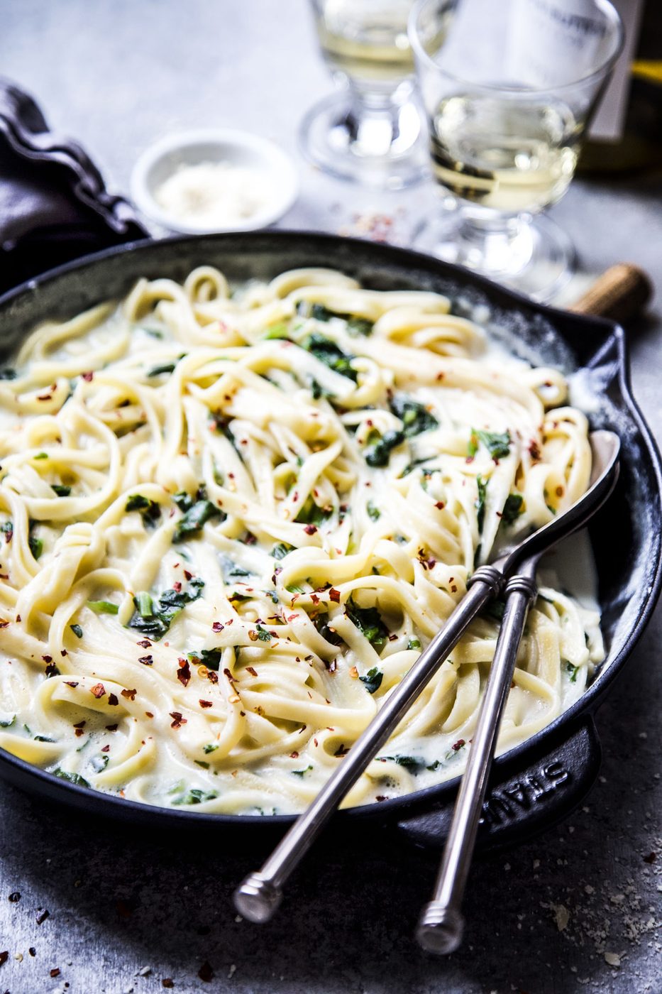 simple cottage cheese Fettuccine alfredo