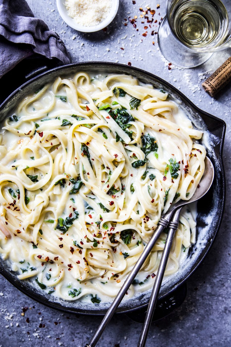 simple cottage cheese Fettuccine alfredo