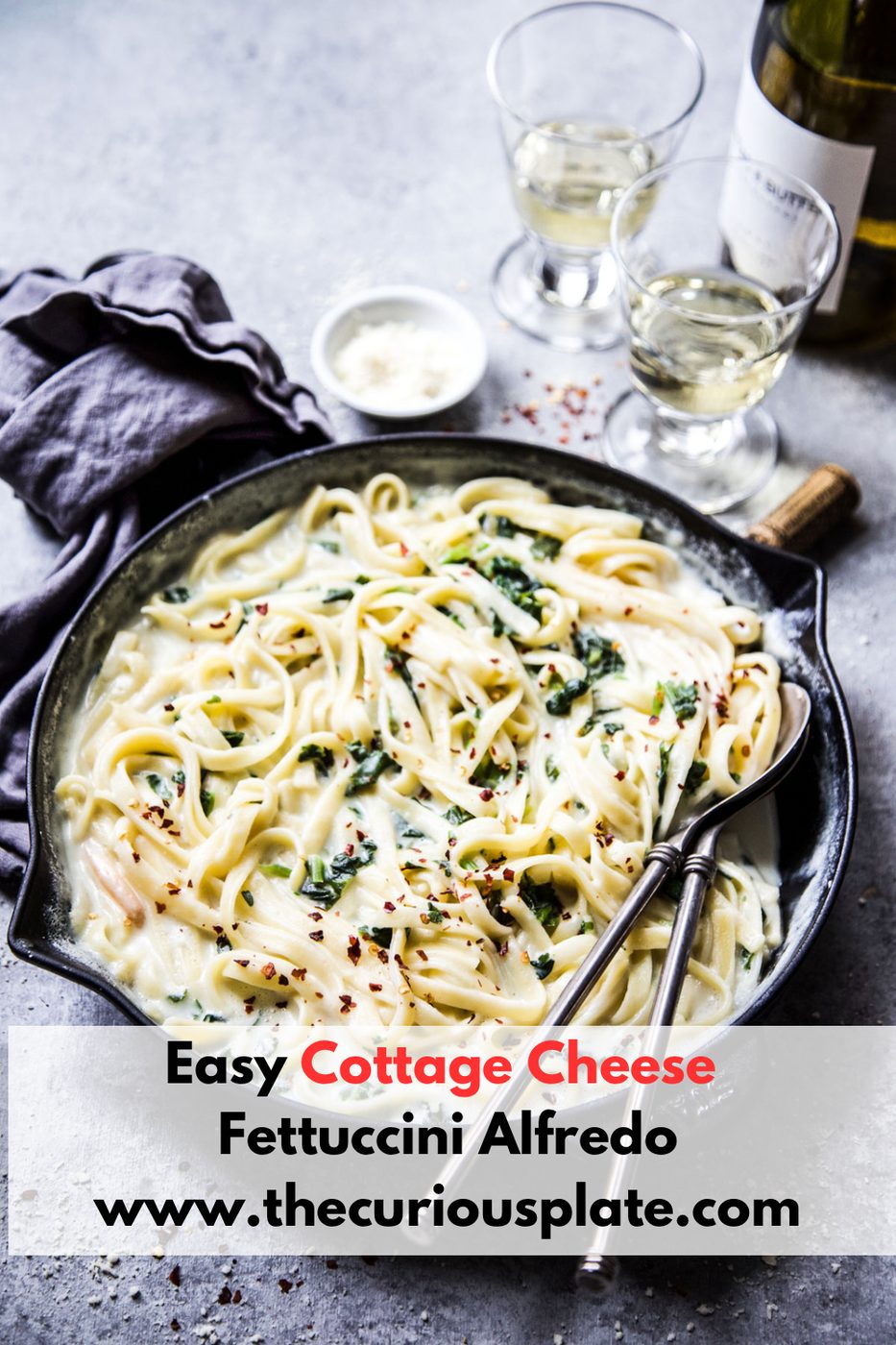 simple cottage cheese Fettuccine alfredo