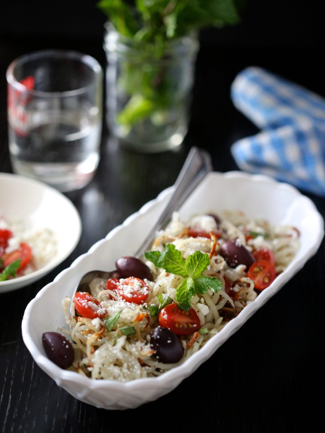 Simple Greek Idaho Potato Noodles with Fresh Mint www.climbinggriermountain.com II