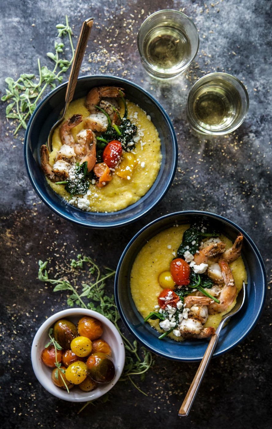 Simple Greek Shrimp & Grits