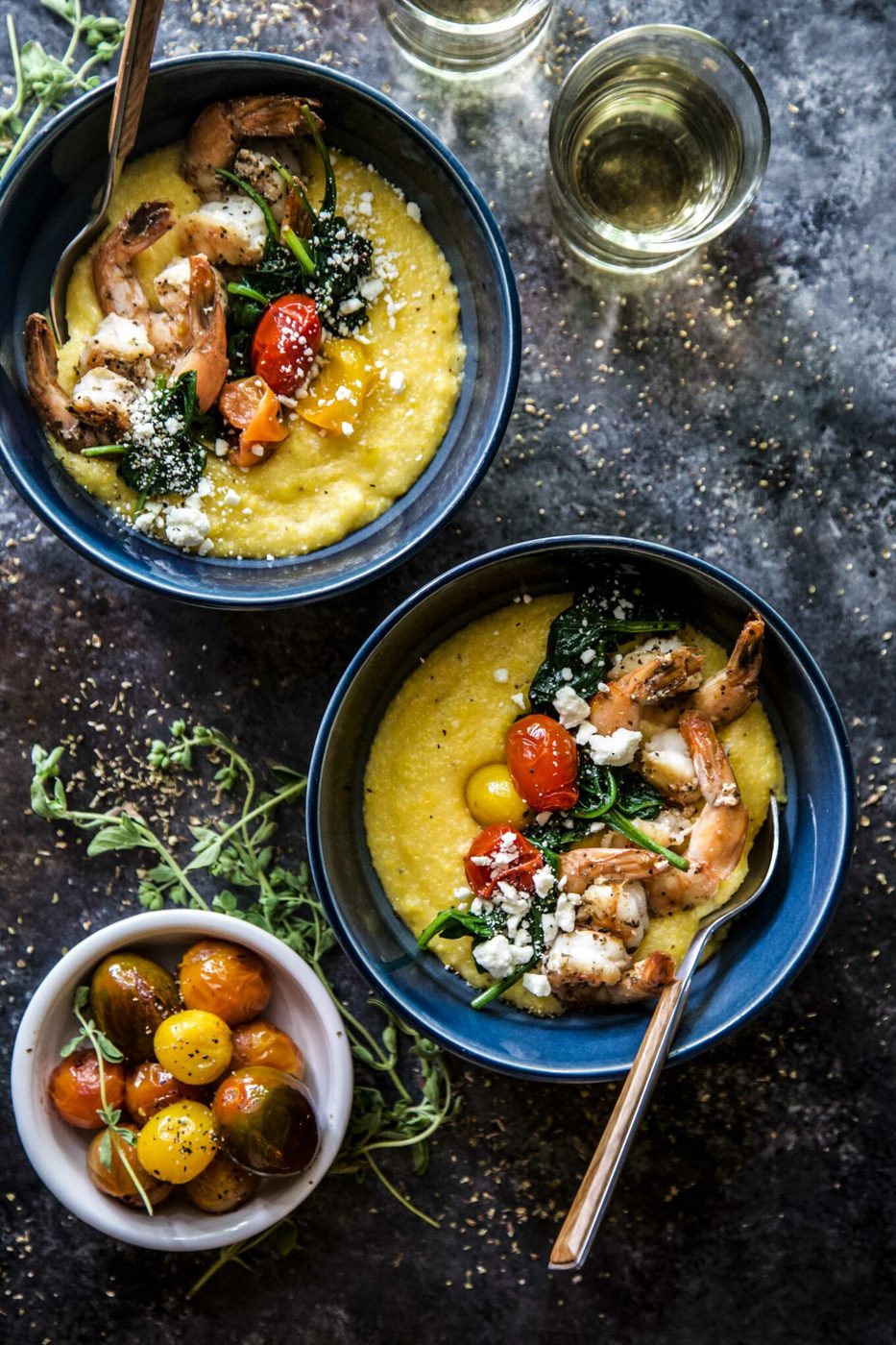 Greek Shrimp & Grits, simple