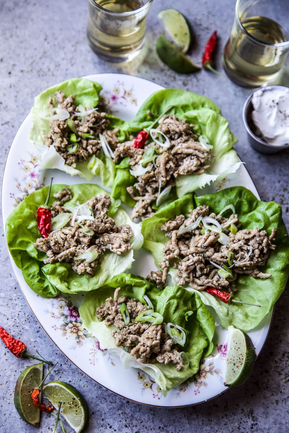 Jerk Chicken Lettuce Cups, simple