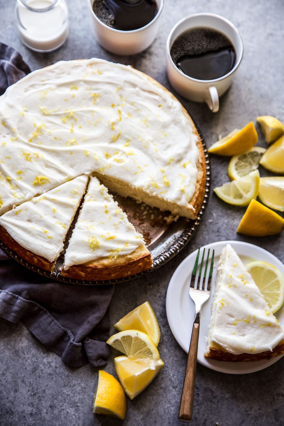 Simple Lemon Ricotta Cake with Meyer Lemon Frosting