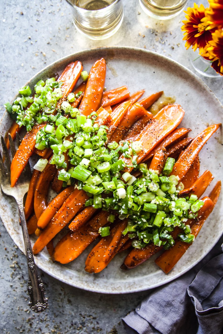 Simple Miso-Glazed Carrots with Scallion Gremolata