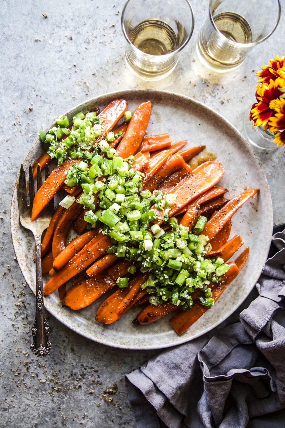 Simple Miso-Glazed Carrots with Scallion Gremolata