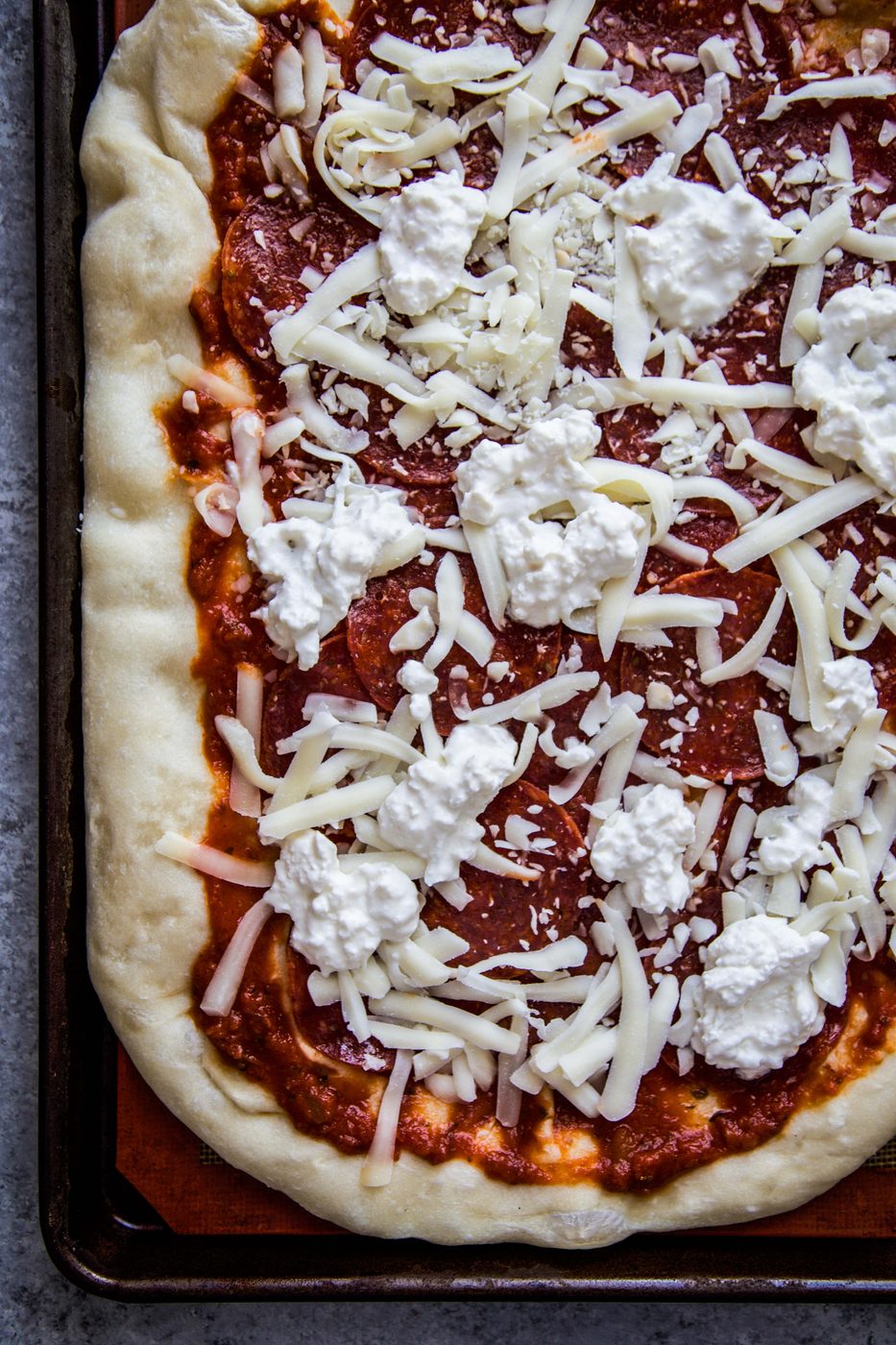 Simple Pepperoni Pizza with Hot Honey