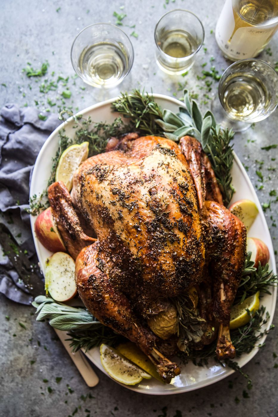 Simple Roasted Turkey, finished with Herb Butter